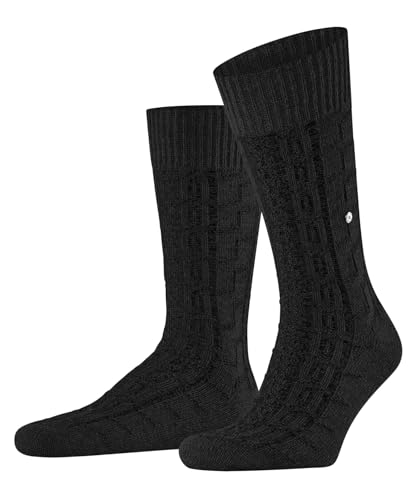 Burlington Herren Socken Twist of Tweed M So Wolle Seide gemustert 1 Paar, Grau Anthracite Melange 3080, 40-46 von Burlington