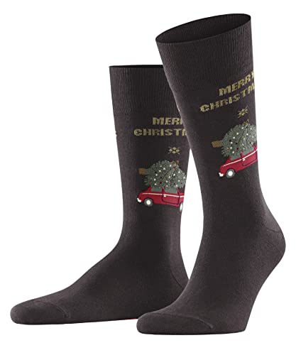 Burlington Herren Socken X-Mas Caro, Baumwolle, 1 Paar, Braun (Dark Brown 5230), 40-46 von Burlington