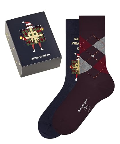 Burlington Herren Socken X-Mas Gift Box Baumwolle gemustert 2 Paar, Mehrfarbig (Sortiment 0010), 40-46 von Burlington