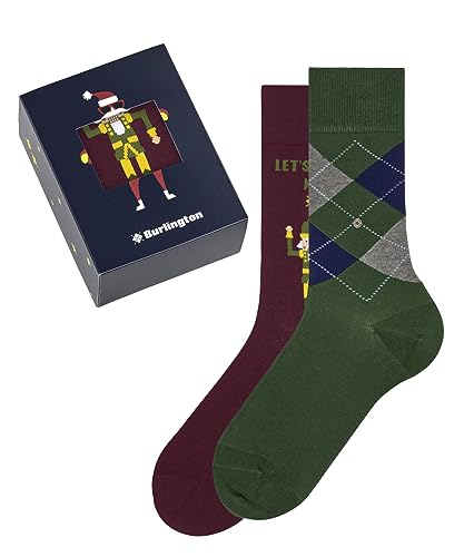 Burlington Herren Socken X-Mas Gift Box Baumwolle gemustert 2 Paar, Mehrfarbig (Sortiment 0020), 40-46 von Burlington