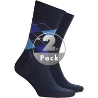 Burlington Herren Socken blau Baumwolle gemustert von Burlington