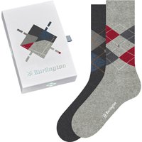 Burlington Herren Socken grau Baumwolle & Mix Gemustert von Burlington
