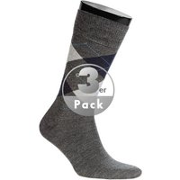 Burlington Herren Socken grau Schurwolle gemustert von Burlington