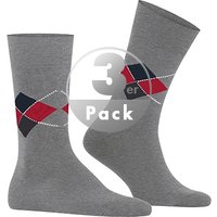 Burlington Herren Socken rot Baumwolle gemustert von Burlington