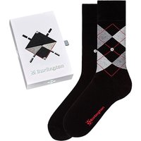 Burlington Herren Socken schwarz Baumwolle gemustert von Burlington