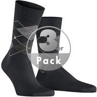 Burlington Herren Socken schwarz Baumwolle gemustert von Burlington