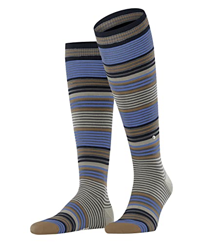 Burlington Herren Kniestrümpfe Stripe M KH Wolle lang gemustert 1 Paar, Grau (Dark Grey 3070), 40-46 von Burlington