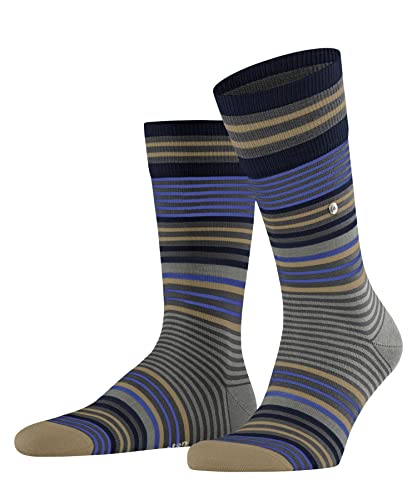 Burlington Herren Socken Stripe M SO Wolle gemustert 1 Paar, Grau (Dark Grey 3070), 40-46 von Burlington