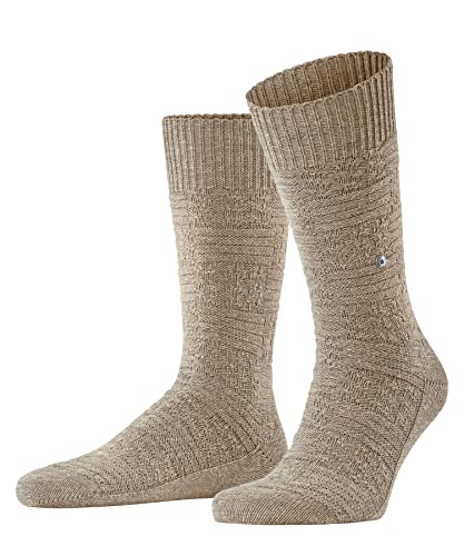 Burlington Herren Socken Structure Boot M SO Baumwolle Wolle einfarbig 1 Paar, Braun (Camel Melange 5142), 40-46 von Burlington