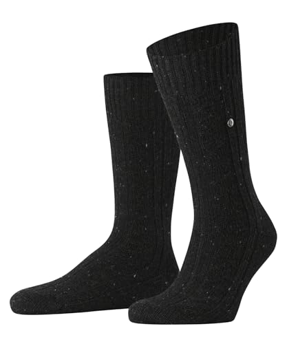 Burlington Herren Socken Tweed Origin Boot M So Wolle gemustert 1 Paar, Grau Anthracite Melange 3080, 40-46 von Burlington