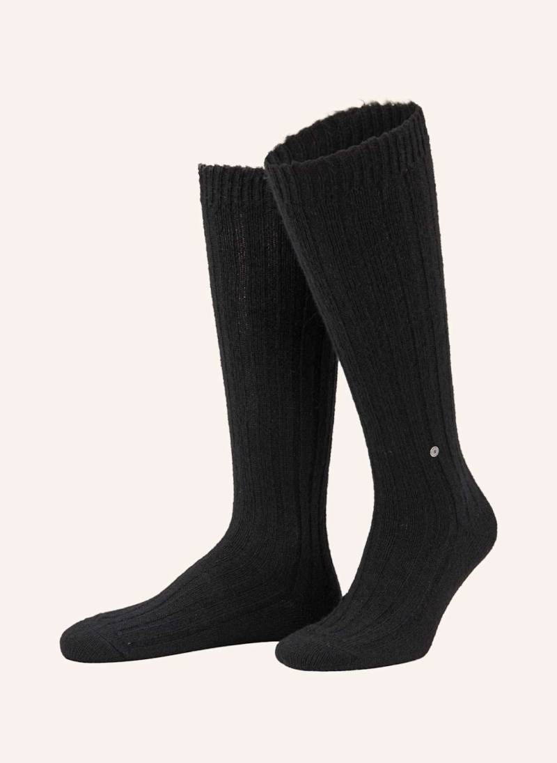 Burlington Kniestrümpfe Soft Rib Mit Alpaka schwarz von Burlington