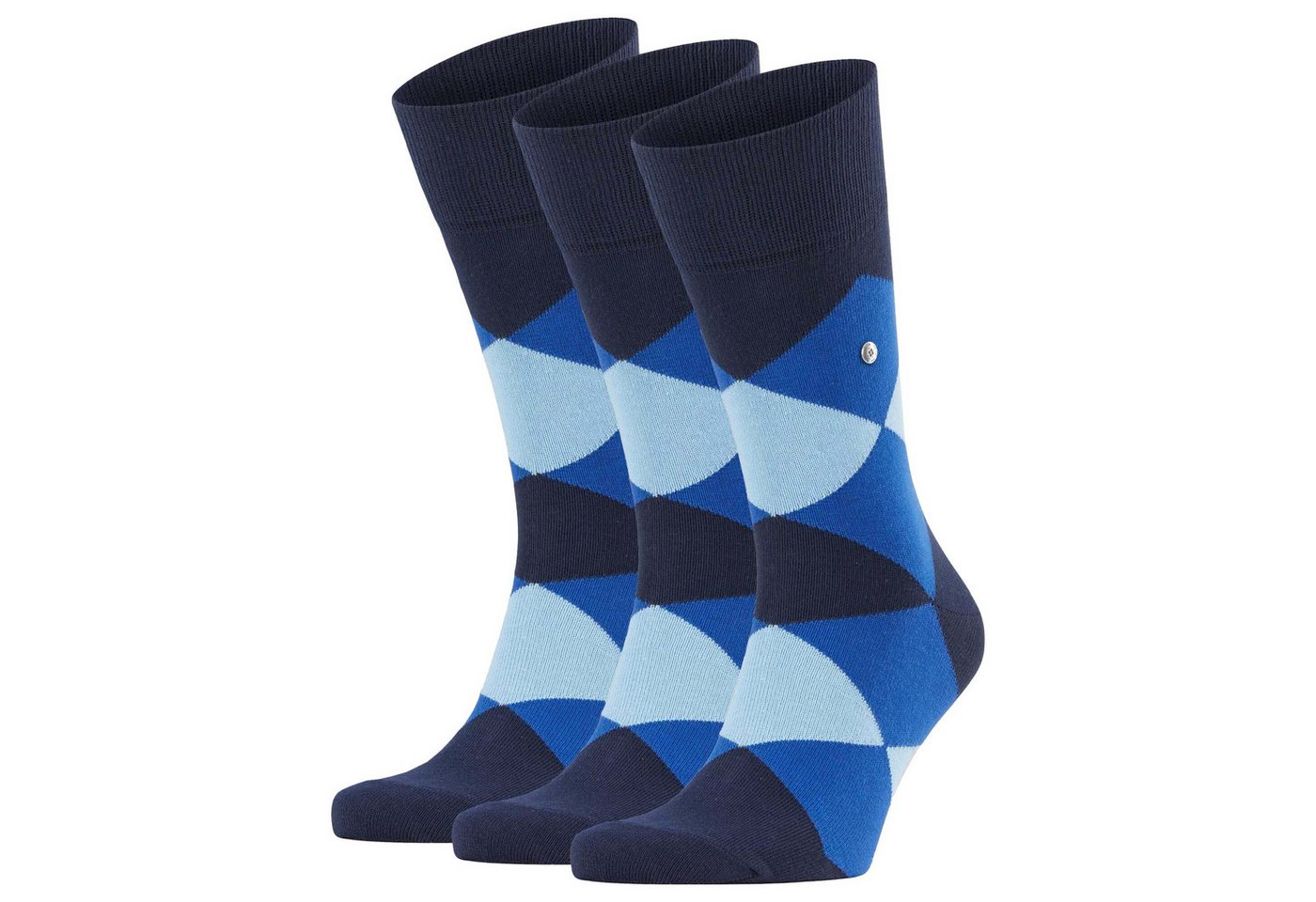 Burlington Kurzsocken Herren Socken 3er Pack - Clyde, Rautenmuster von Burlington