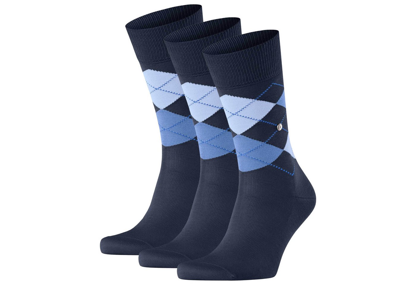 Burlington Kurzsocken Herren Socken 3er Pack - Manchester, Rautenmuster von Burlington