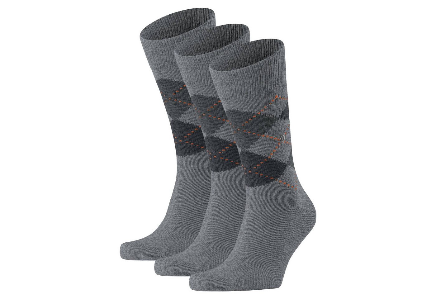 Burlington Kurzsocken Herren Socken PRESTON 3er Pack - Rautenmuster von Burlington