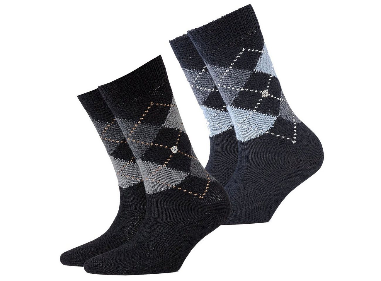 Burlington Langsocken Whitby Socken 2er Pack (2-Paar) Mit Karomuster im 2er 3er 4er Multipack von Burlington