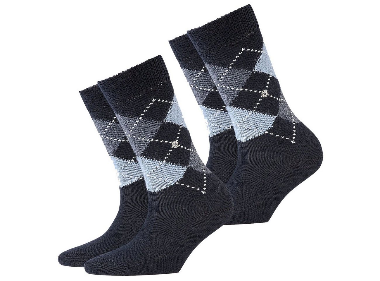 Burlington Langsocken Whitby Socken 2er Pack (2-Paar) Mit Karomuster im 2er 3er 4er Multipack von Burlington