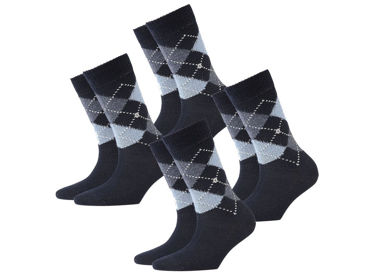 Burlington Langsocken Whitby Socken 4er Pack (4-Paar) Mit Karomuster im 2er 3er 4er Multipack von Burlington