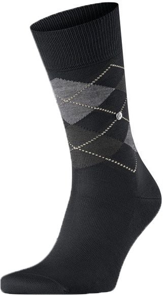 Burlington Manchester Socken Kariert Schwarz 3000 - Größe 40-46 von Burlington