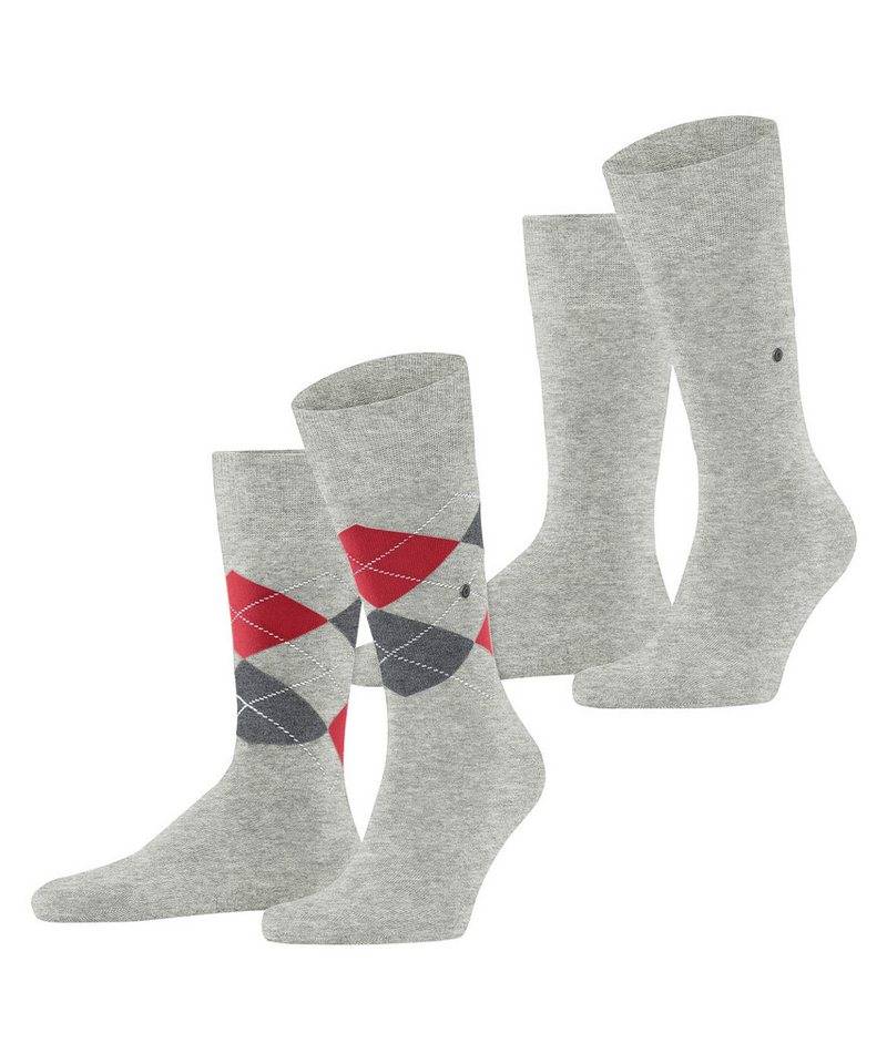 Burlington Socken Everyday Argyle Mix (2-Paar) meliert, klassisches Design, passend von Gr. 40-46 von Burlington