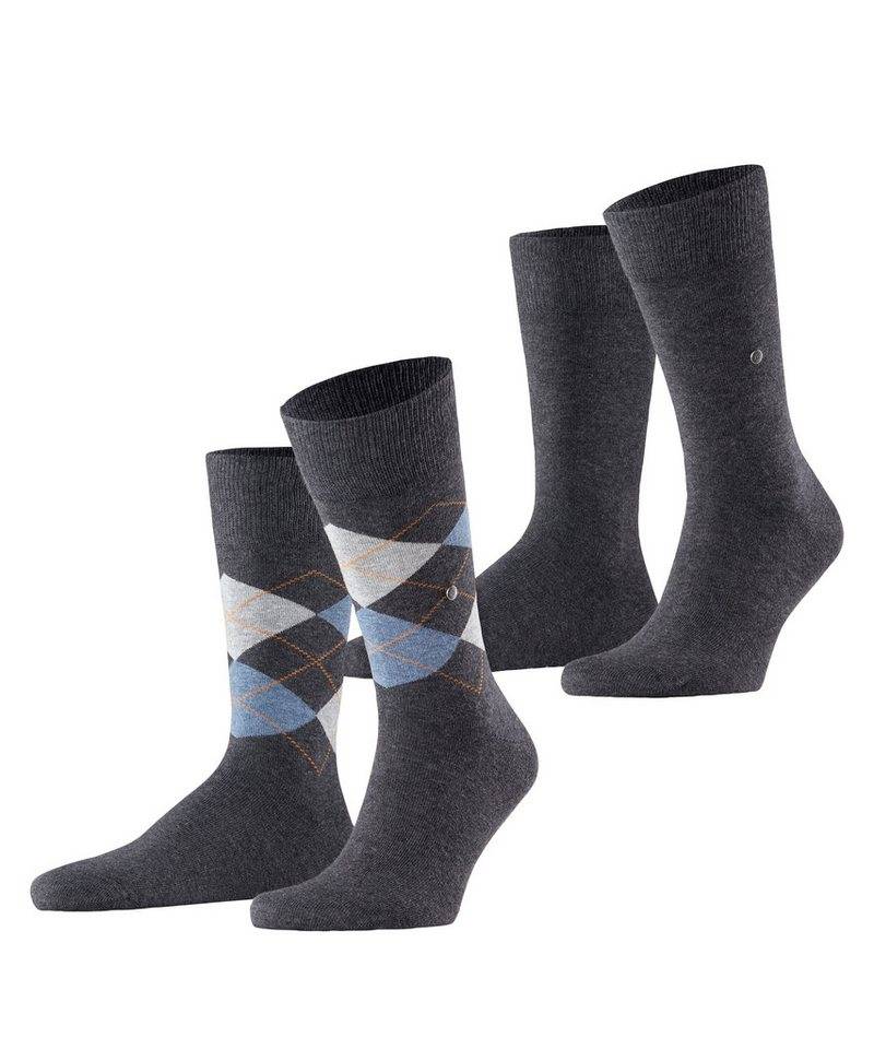 Burlington Socken Everyday Argyle Mix (2-Paar) meliert, klassisches Design, passend von Gr. 40-46 von Burlington