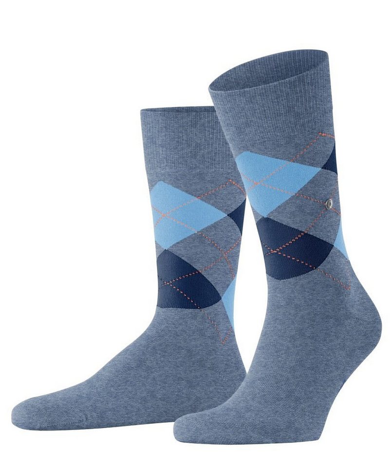 Burlington Socken Tagessocke Crew King SO (Argyle-Muster) #23 türkis Herren - 1 Paar von Burlington