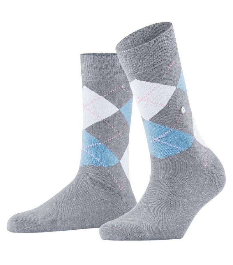 Burlington Socken Tagessocke Queen (Argyle-Muster) hellgrau/blau Damen - 1 Paar von Burlington