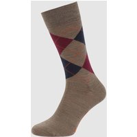 Burlington Socken aus Schurwollmischung Modell 'Edinburgh' in Beige, Größe 40/46 von Burlington