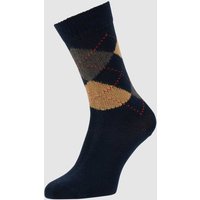 Burlington Socken mit Argyle-Muster Modell 'Whitby' in Dunkelblau, Größe 36/41 von Burlington