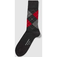 Burlington Socken mit Karomuster Modell 'MANCHESTER' in Anthrazit, Größe 40/46 von Burlington