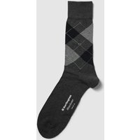 Burlington Socken mit Karomuster Modell 'MANCHESTER' in Anthrazit Melange, Größe 46/50 von Burlington