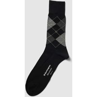 Burlington Socken mit Karomuster Modell 'MANCHESTER' in Black, Größe 46/50 von Burlington