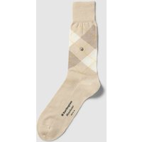 Burlington Socken mit Karomuster Modell 'MANCHESTER' in Sand, Größe 40/46 von Burlington