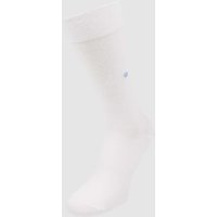 Burlington Socken mit Label-Print Modell 'Lord' in Weiss, Größe 40-46 von Burlington