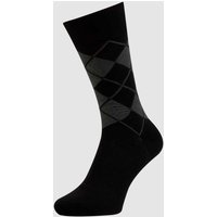 Burlington Socken mit Rautenmuster Modell 'Bolton' in Black, Größe 40/46 von Burlington