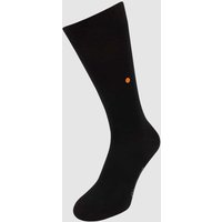 Burlington Socken mit Label-Print Modell 'Lord' in Black, Größe 40/46 von Burlington