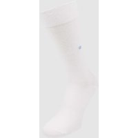 Burlington Socken mit Label-Print Modell 'Lord' in Weiss, Größe 40/46 von Burlington