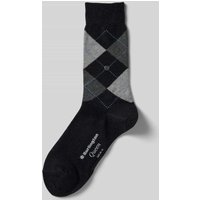 Burlington Socken mit Zickzack-Muster Modell 'Queen' in Anthrazit, Größe 36-41 von Burlington
