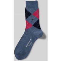 Burlington Socken mit Zickzack-Muster Modell 'Queen' in Blau, Größe 36/41 von Burlington