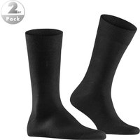 Burlington Herren Socken schwarz Baumwolle unifarben von Burlington