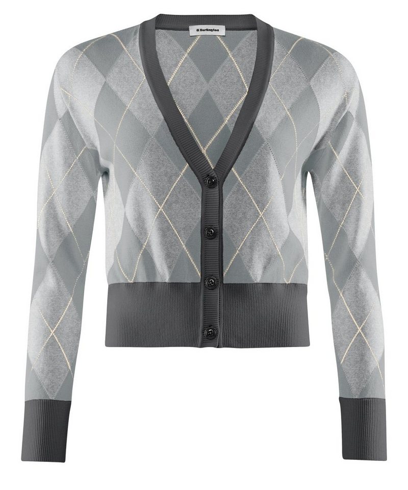 Burlington Strickjacke Argyle mit weicher Baumwolle von Burlington