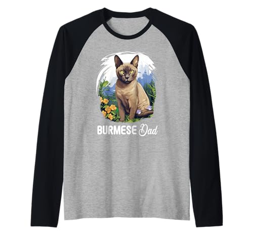 Herren Burmese Cat Dad Burma Katze Raglan Herren Burmese Cat Dad Burma Katze Raglan von Burmese Cat Burmese Katze Haustier Shop