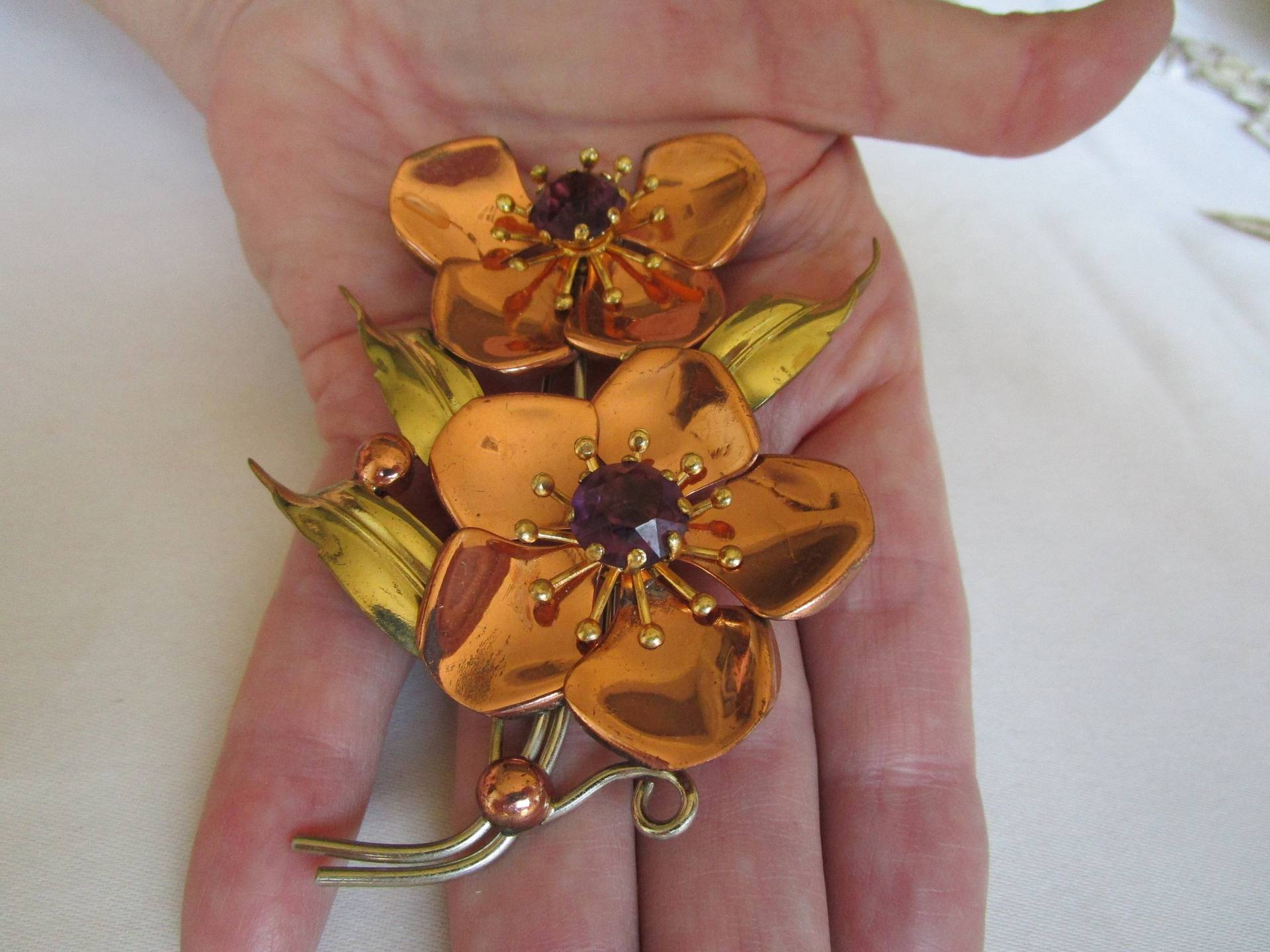 Pelz-Clip. Vintage Haarspangen - Alte Haarspange Bronzefarbenes Statement Piece. Wie Ist von Burnedbunnybling