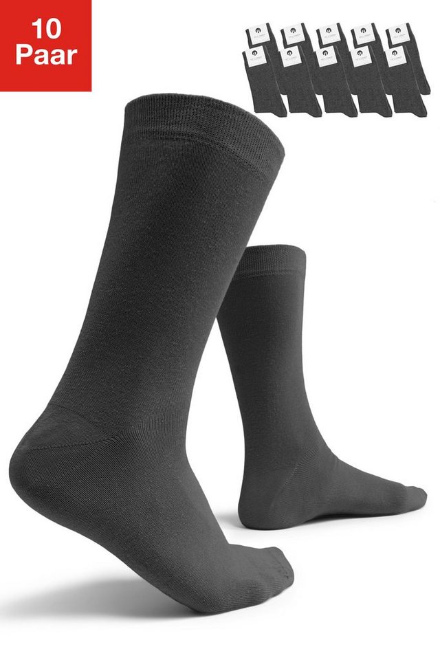 Burnell & Son Businesssocken Socken für Damen & Herren (Set, 10-Paar) mit Komfortbund aus Baumwolle von Burnell & Son