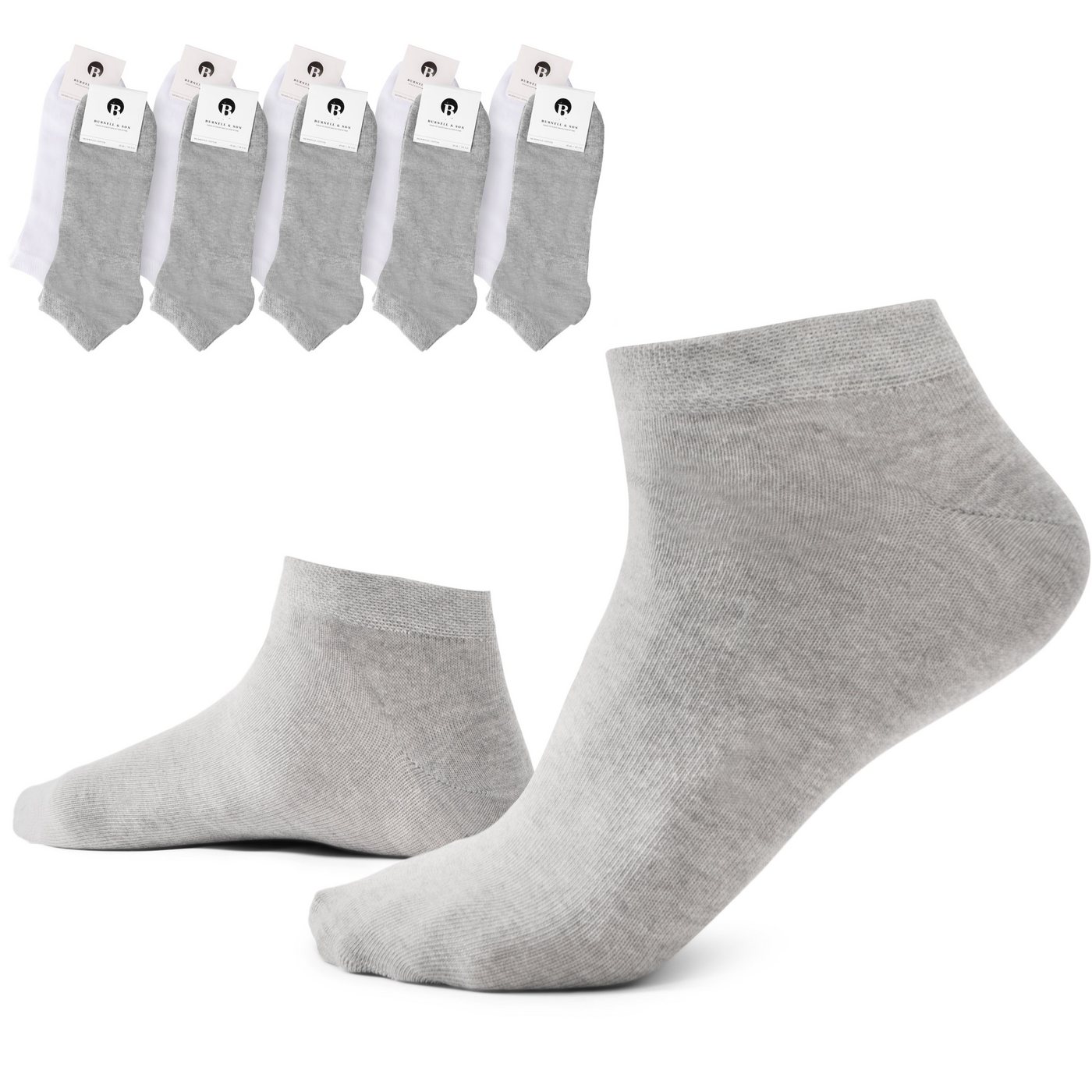 Burnell & Son Sneakersocken Sneaker Socken für Herren & Damen (Beutel, 10-Paar) mit Komfortbund aus Baumwolle von Burnell & Son