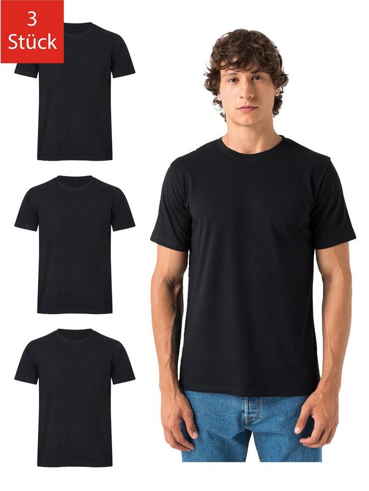 Burnell & Son T-Shirt Tshirt Herren aus 100% Baumwolle Regular Fit Basic Männer Set (S-5XL) (Packung, 3-tlg., 3er-Pack) in Unifarbe von Burnell & Son