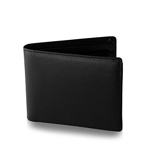 Burning Bird Geldbörse mit Münzfach, 7 Kartenfächern & RFID NFC Schutz | Herren Geldbeutel aus schwarzem Nappaleder von Burning Bird