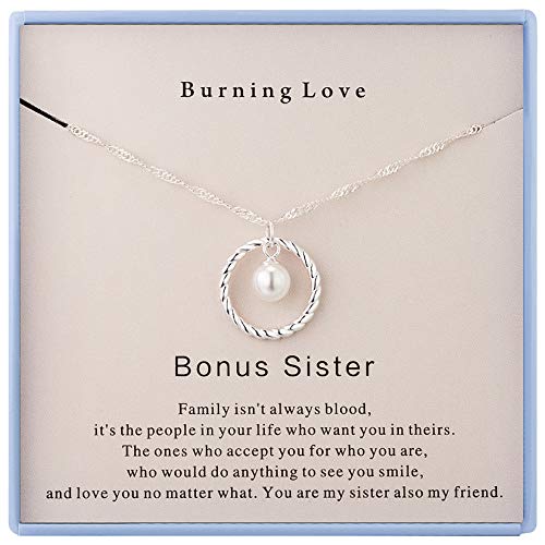 Brennen Liebe Bonus Schwester Geschenke aus Schwestern,Sterling Silber Runde Kreis Halskette für unbiologische Schwester Halskette Geburtstagsfeiern Geschenke für Frauen Mädchen Schwester-in-Law Brennen Liebe Bonus Schwester Geschenke aus Schwestern,Sterling Silber Runde Kreis Halskette für unbiologische Schwester Halskette Geburtstagsfeiern Geschenke für Frauen Mädchen Schwester-in-Law von Burning Love