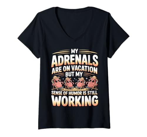Damen Adrenals Off Duty Humor Still On Point - T-Shirt mit V-Ausschnitt Damen Adrenals Off Duty Humor Still On Point - T-Shirt mit V-Ausschnitt von Burnout -Humor -Reise -Stimmung