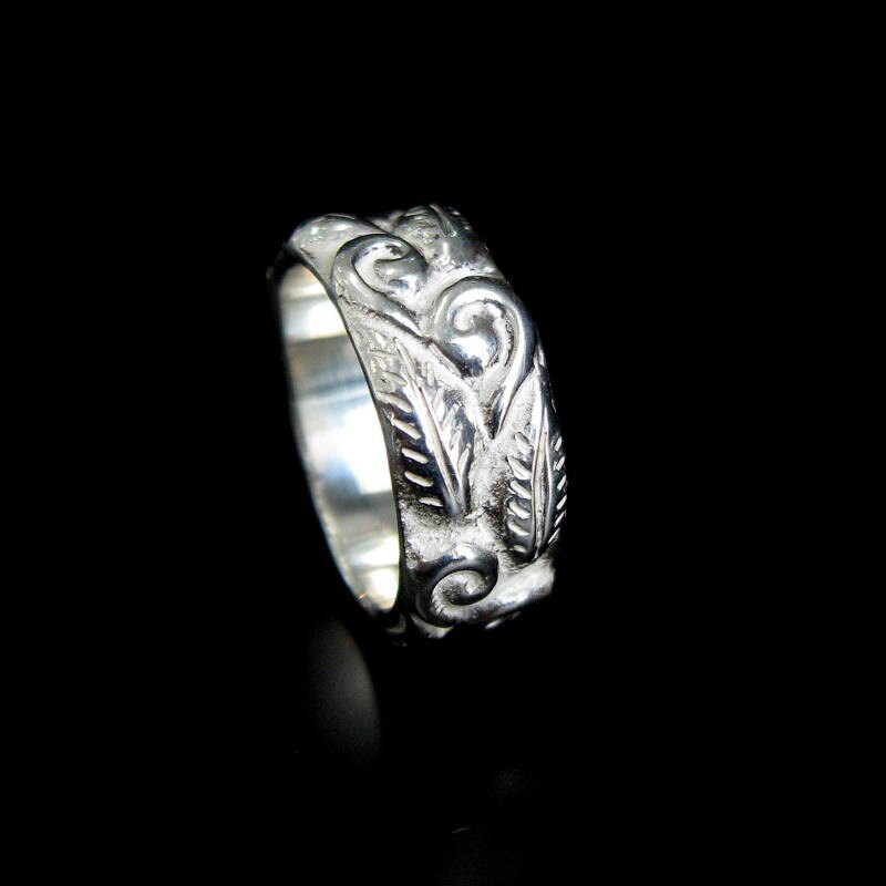 sterling Silber Blatt Und Filigrane Ring sterling Silber Blatt Und Filigrane Ring von BurnsandForge