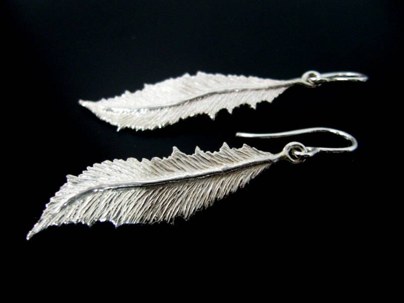 sterling Silber Feder Ohrringe sterling Silber Feder Ohrringe von BurnsandForge